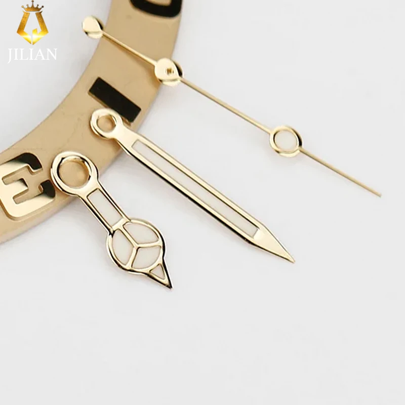 NH35 Presage Hands Gold Aiguille Second Arrow Green Lume Needles Аксессуары для часов подходят NH36 Mercedes Style