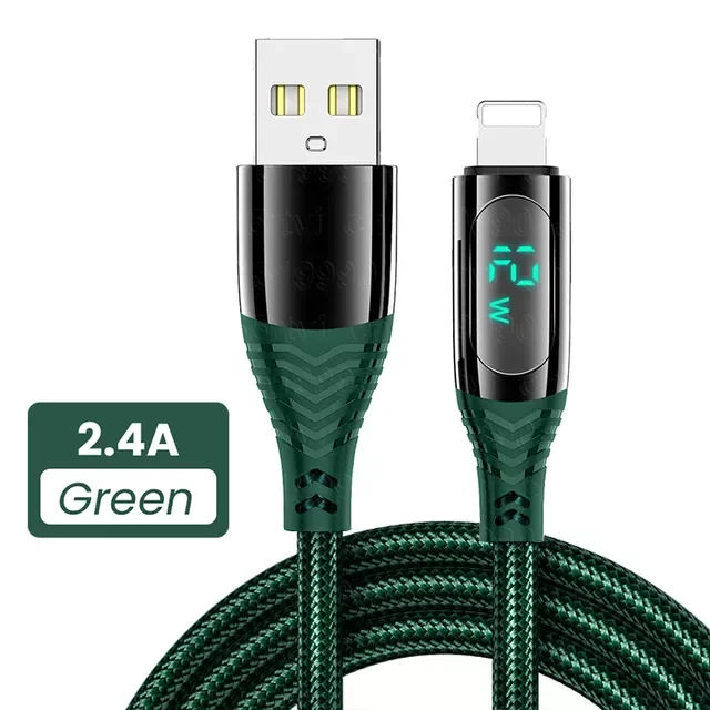 

USB-кабель с дисплеем 2023 дюйма для iPhone 13, 12, 11 Pro, Xs Max, X, Xr, 8, 7, 6