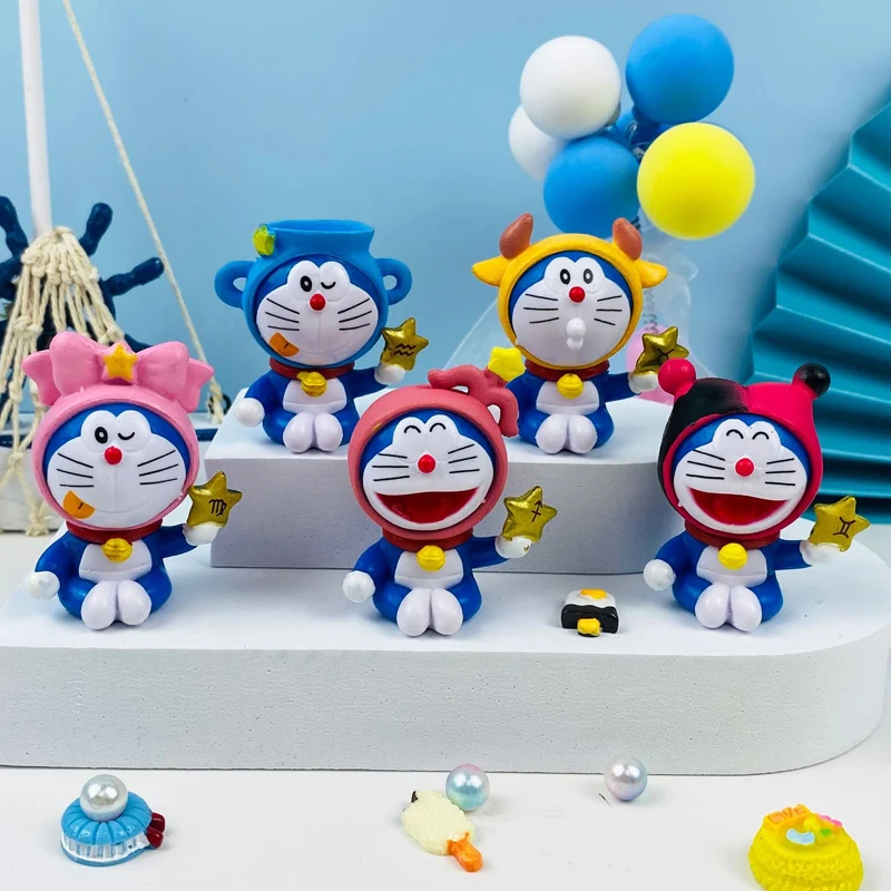 12 шт./компл. аниме фигурка Doraemon Cos двенадцать созвездий ПВХ модели игрушек