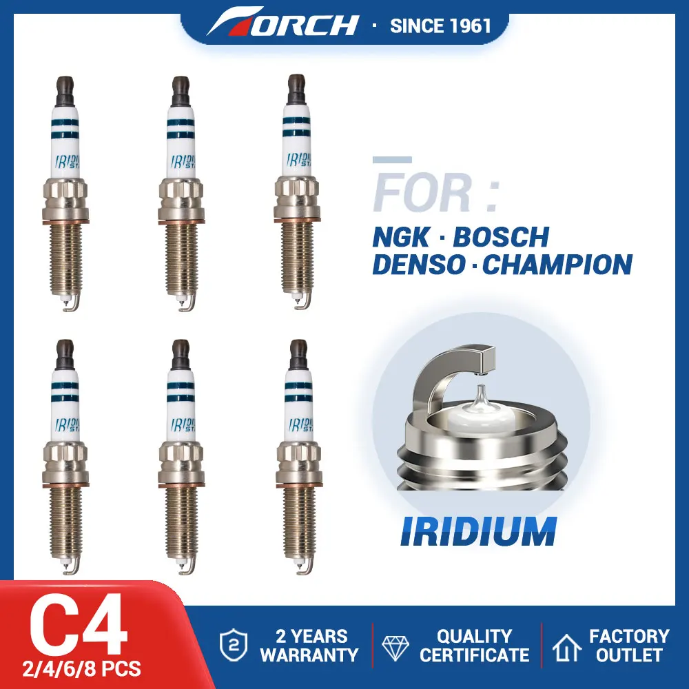 

2-8PCS Замена для ZR6SII3320 Daimler AG A 004 159 81 03 Китай Свечи зажигания TORCH C4(UH8RAIP) Иридиевые Платиновые Автомобильные Свечи Мощность