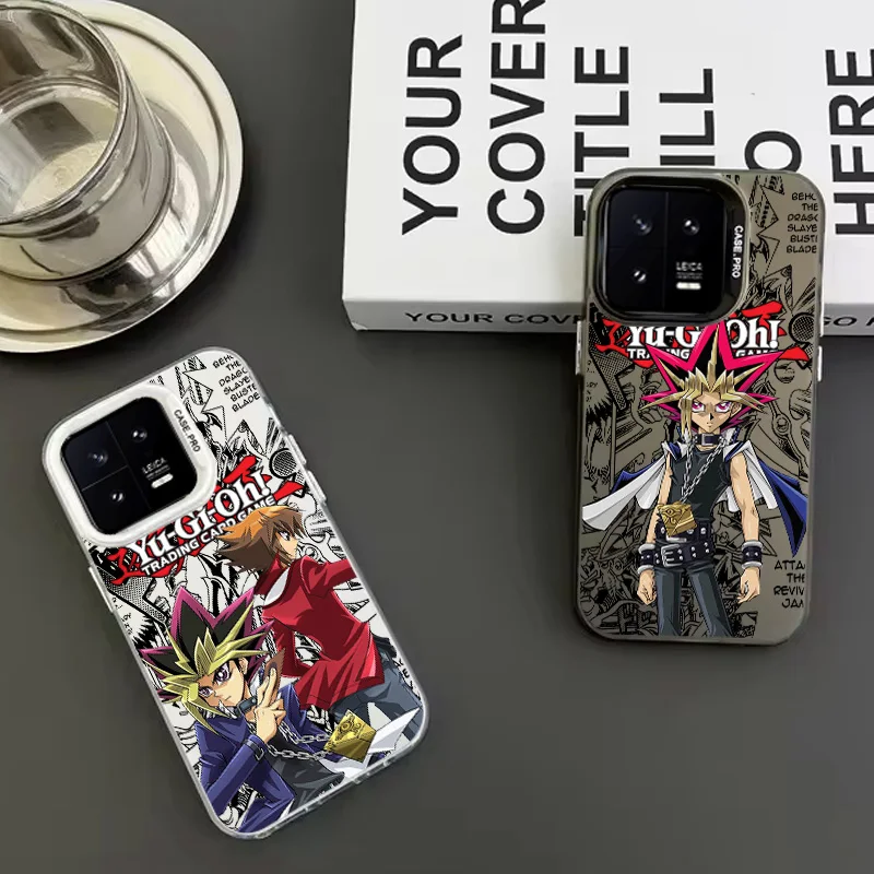 Аниме Yu Gi Oh для Redmi Note 13 12 11 10 E Pro Plus Max S 4G искусственная кожа цветное серебряное