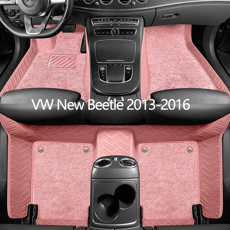 

Custom Leather Car Floor Mats For VW New Beetle 2013 2014 2015 2016 Auto Carpet Mats Interior Accessories