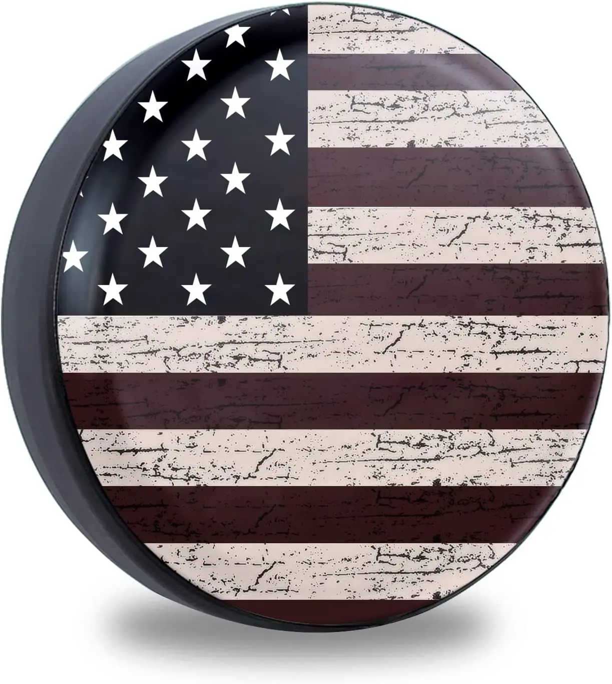 

Jusen American Flag Spare Tire Cover Fit for Jeep Wrangler Rv SUV Truck Travel Trailer,Waterproof Tires (14" for Diameter 23"27