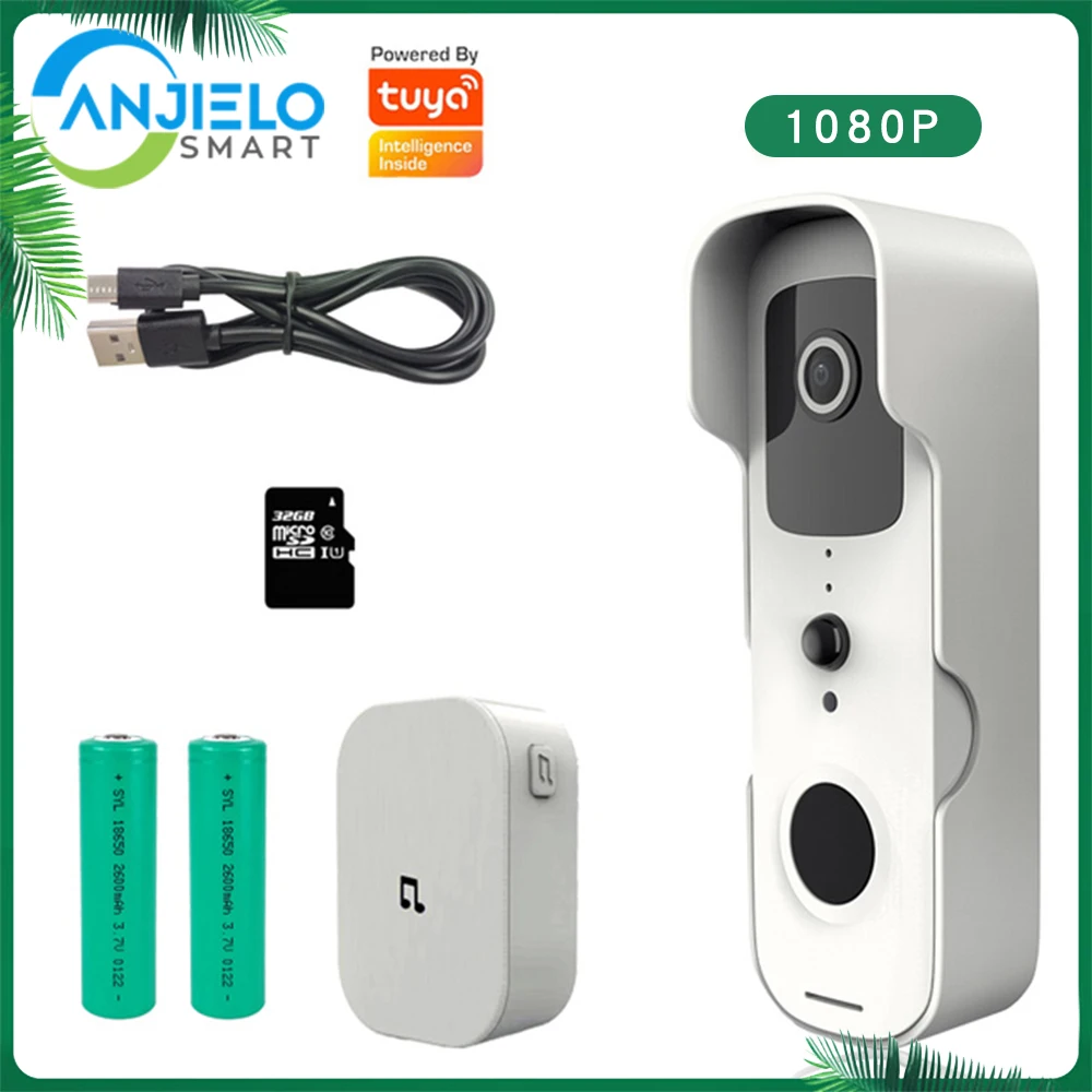 1080P Wifi Wireless Doorbell Camera Doorphone Intercom Smart Home Waterproof Outdoor Street Door Bell Wireless Tuya Doorbell