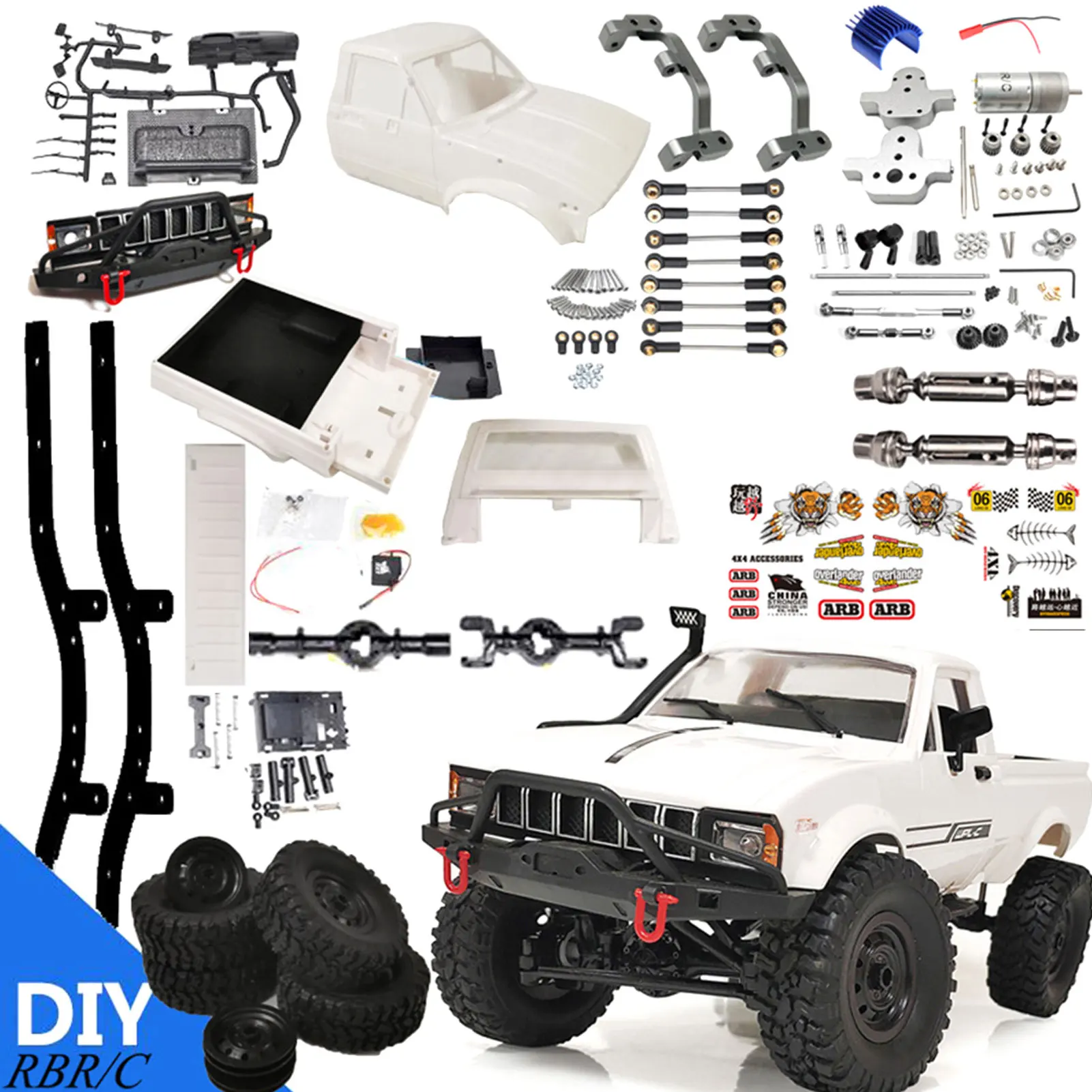 

Truck Model Toys 4WD Racing Kids Gift Pickup Remote Control RC Car Children Climbing Vehicle Speed Electric DIY For WPL C24-1