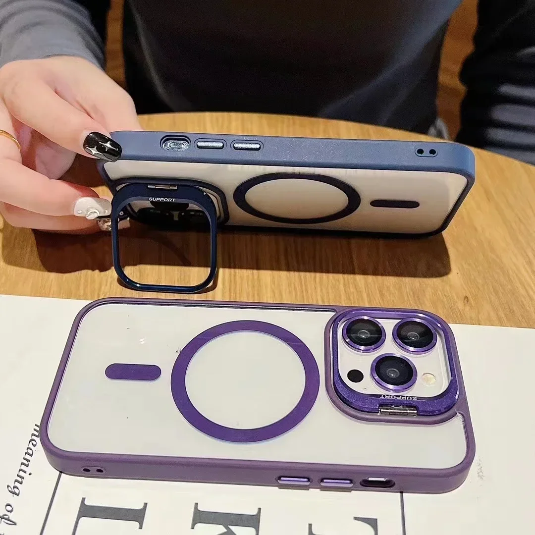 Чехол-держатель С Металлическим Кольцом Совместимый Беспроводной Зарядкой