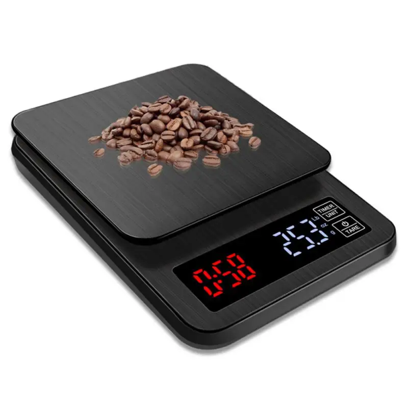 

3/5KG Mini Digital LCD Electronic Kitchen Scale Food Scale Drip Coffee Scale with Timer Digital Weight Home Libra Timer XNC