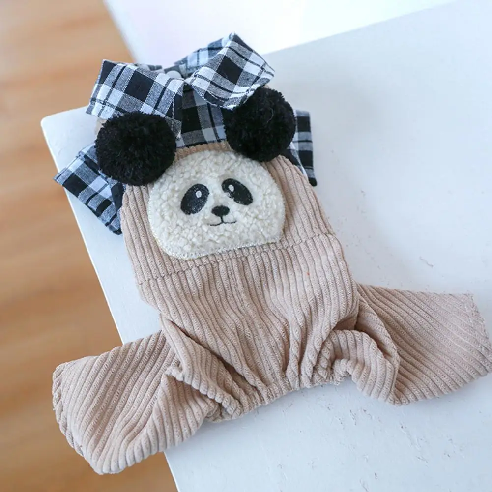 Pet Jumpsuit  Eye-catching   Pet Romper Cute Panda Pattern Pet Dog Plaid Overalls images - 6