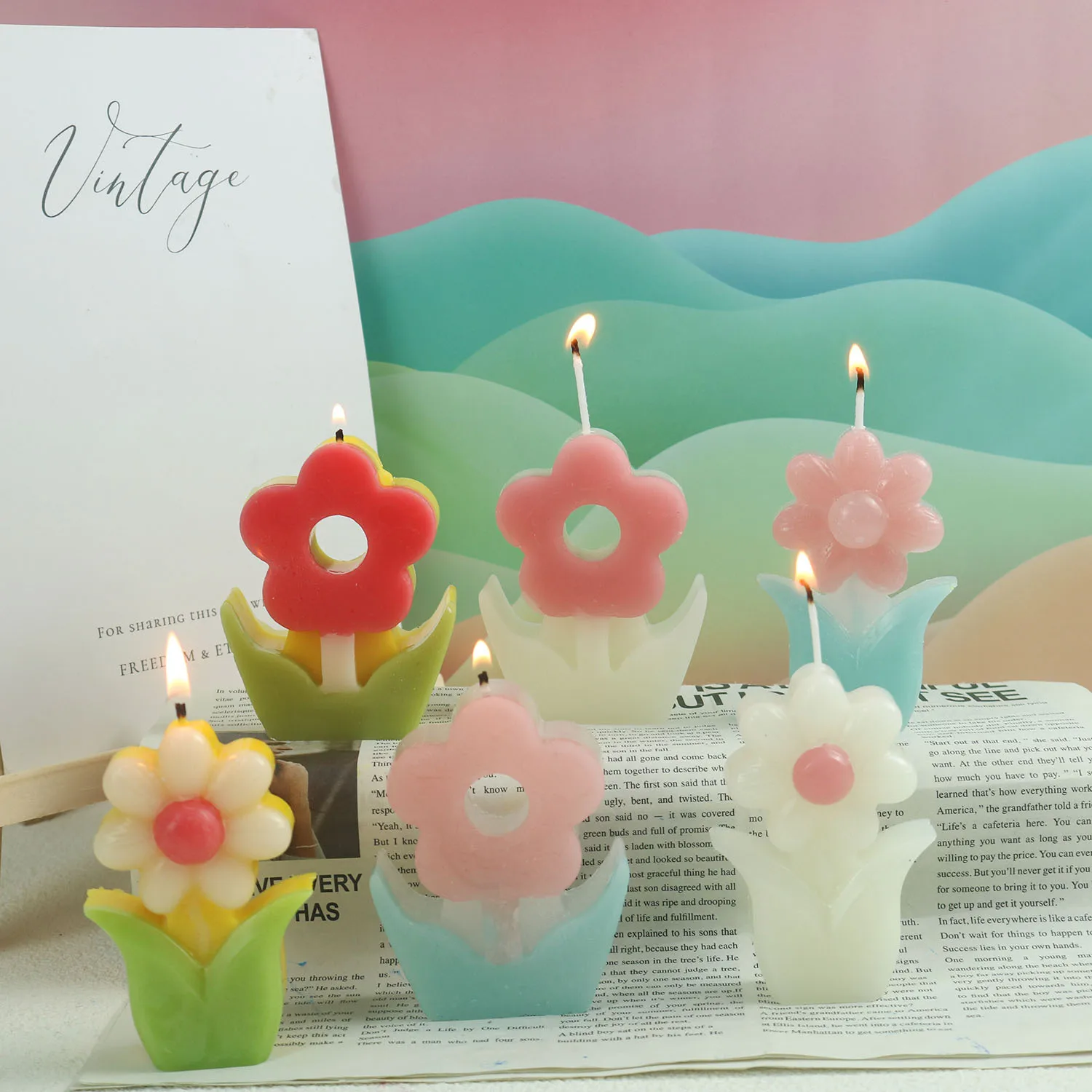 Силиконовые 3D формы в виде цветов свечи ручная работа искусственная смола Капля