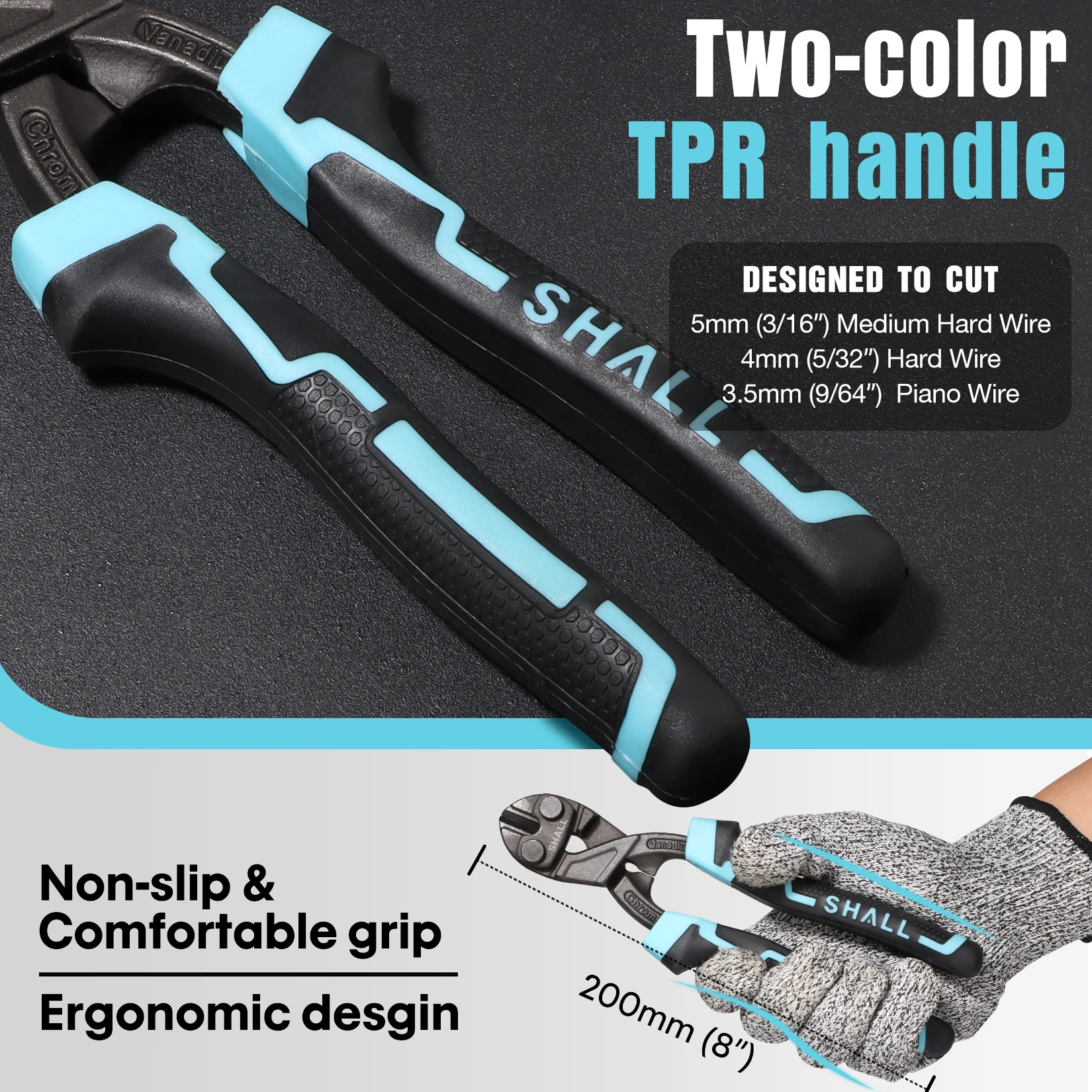 Мини-болторезка толщиной 200 мм (8 дюймов) небольшой сверхпрочный резак для