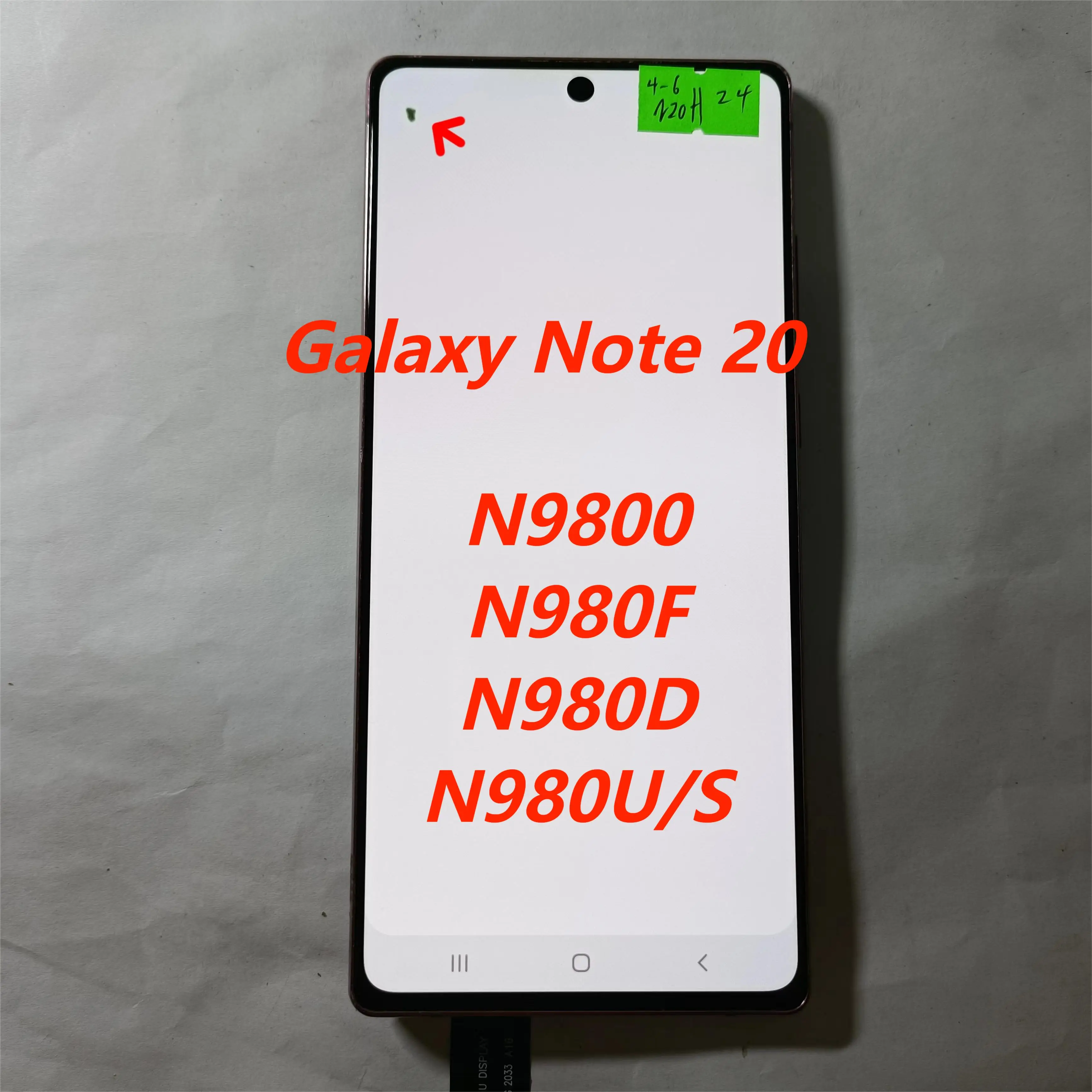 

Мобильный телефон изогнутый экран AMOLED, Note 20 5G черный точечный дефектный экран подходит для Galaxy Note 20 N980F/D/S/B