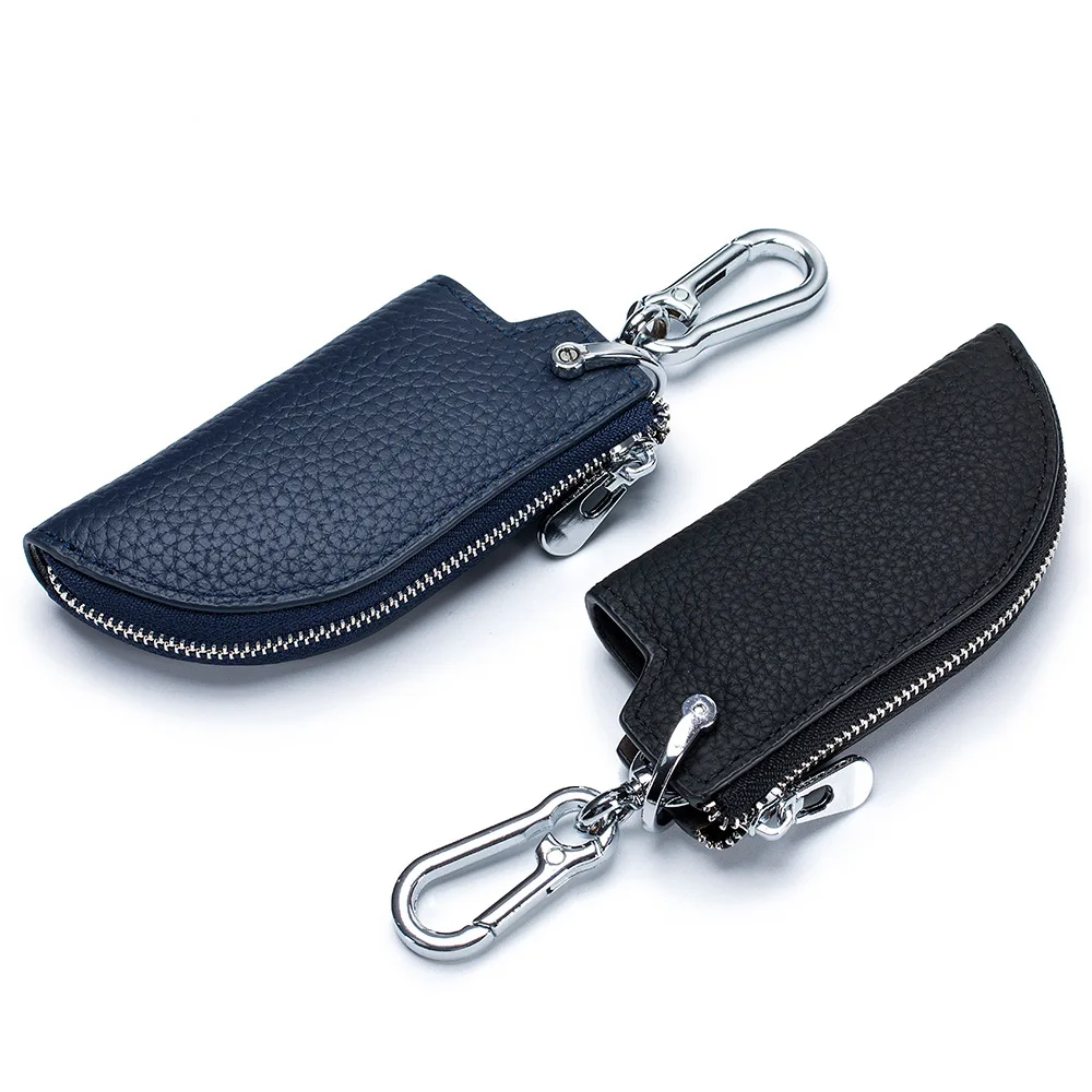 Men's Leather Key Wallet Waist Hanging Key Purse Peanut Housekeeper Covers Zipper Pouch Keychain Women Organizer Car Key Holder