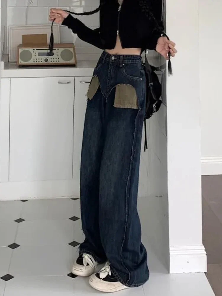 Джинсы со сращенными женщинами простые шикарные осенние базовые винтажные