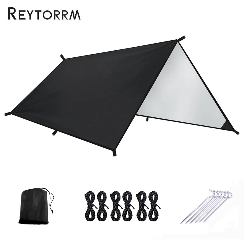 

300x300cm Hammock Tarp Waterproof Lightweight Rain Tarp Shelter Shade Tent Tarp With Ropes Awnings for Camping Picnic Fishing