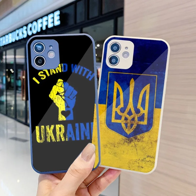 

Чехол для телефона с украинским флагом для IPhone 14, 13, 12, 11 Pro Max, X, XR, XS, 8, 7 Plus, цветной чехол из жидкого стекла