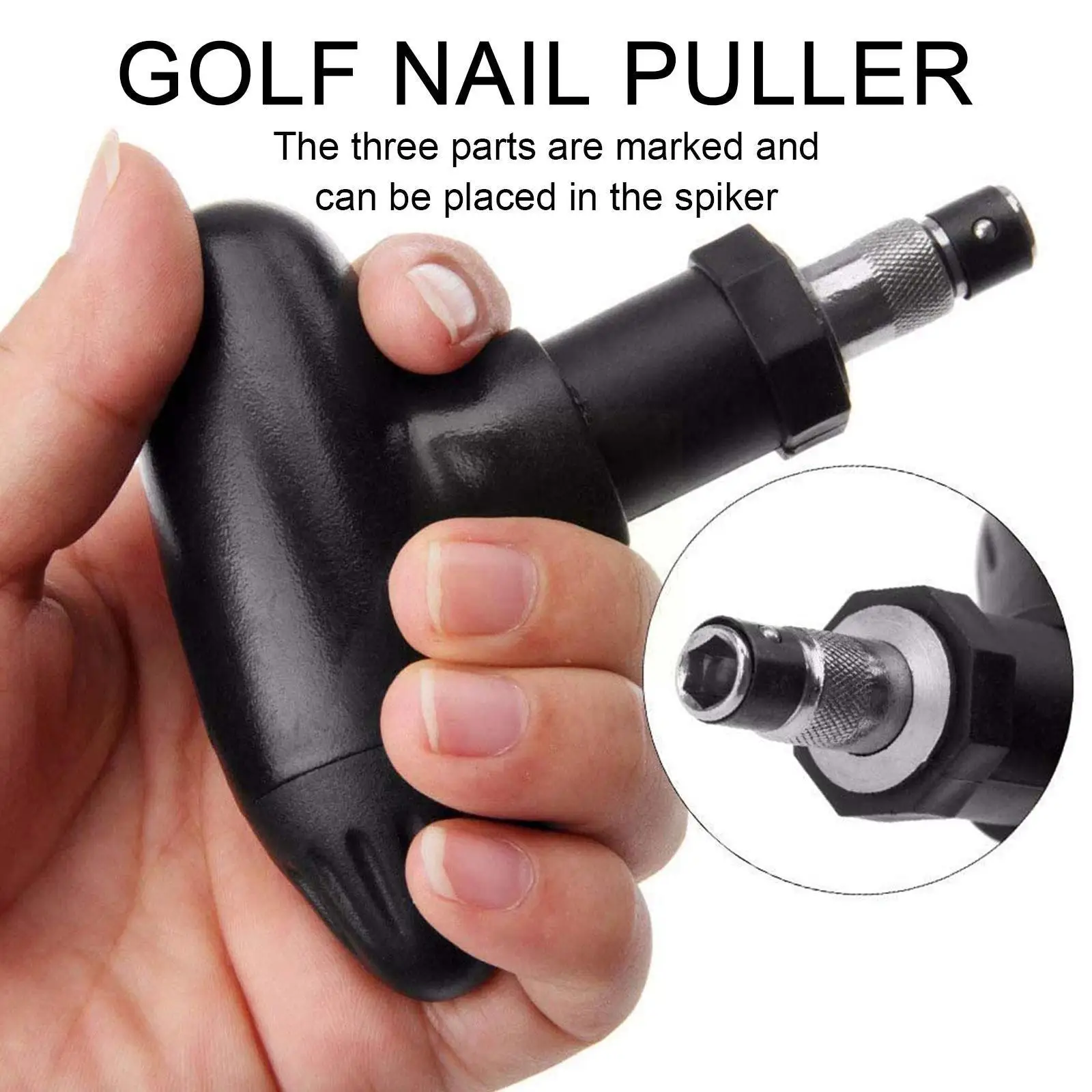 

Golf Cleat Tool Golf Spikes Wrench With Adjustable Ratchet Screw Golf Removal Replacement Tool Grip Golf Switches Aid Insta H8b1