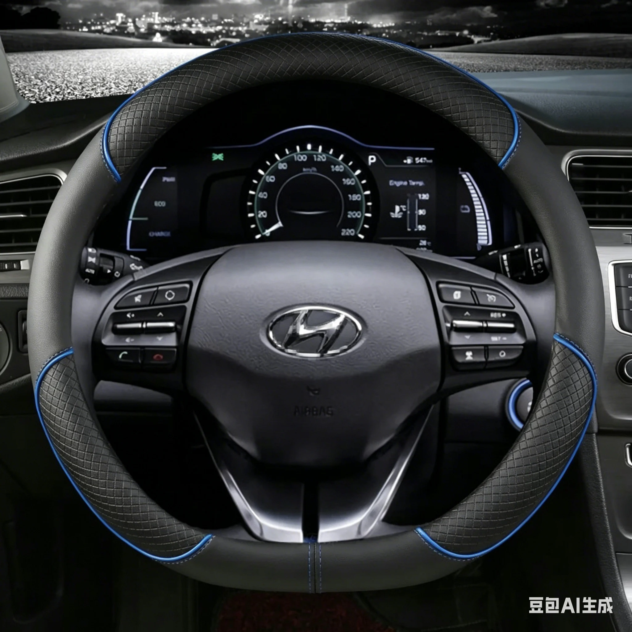 Фото Чехол на руль D-образной формы из искусственной кожи для Hyundai Ioniq 2016-2022 годов, автомобильные аксессуары для интерьера №2
