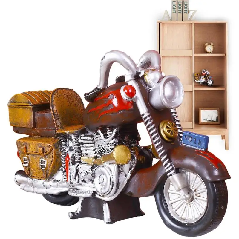 

Motorbike Toy Retro Motorbike Model Toy Resin Desk Decorative Ornament Motorbike Miniature Vehicle Home Decoration Room