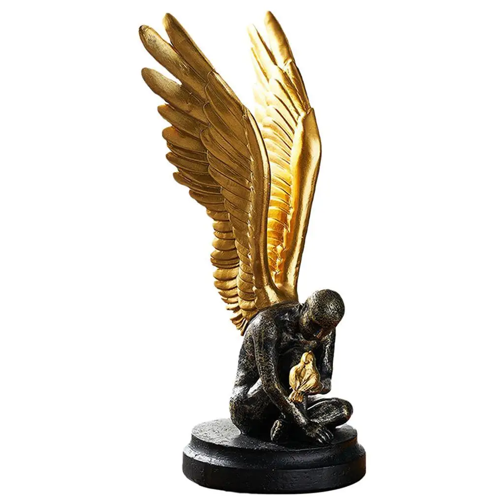 

Retro Angel Wing Figures Vivid Statue Office Decor Accessory Ornament Gift
