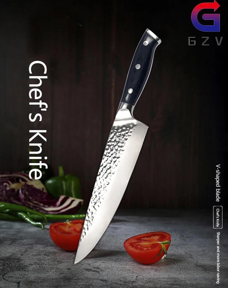 

High Quality 440C German Kitchen Knife Damascus Laser Pattern Utility Chef Knife EDC Cleaver Filleting Santoku Best Kitchen Tool