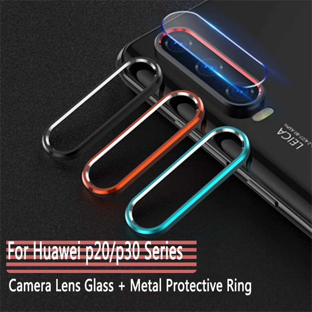 

Защитное стекло для камеры Huawei P20 P30 Pro, закаленное стекло + металлический объектив задней камеры, защитное кольцо, полное покрытие для Huawei P20