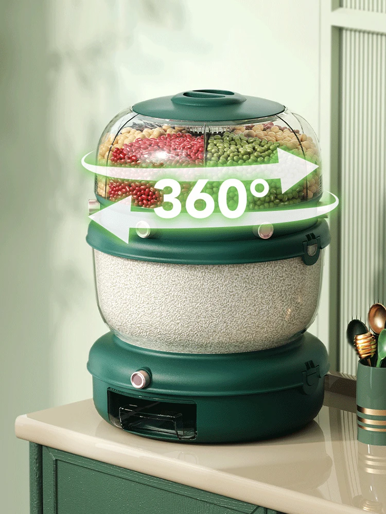 

4Kg/9Kg Cereal Dispenser Rotatable Food Storage Containers Large Rice Tank Insectproof Grain Barrels Kitchen Storage Box Jars