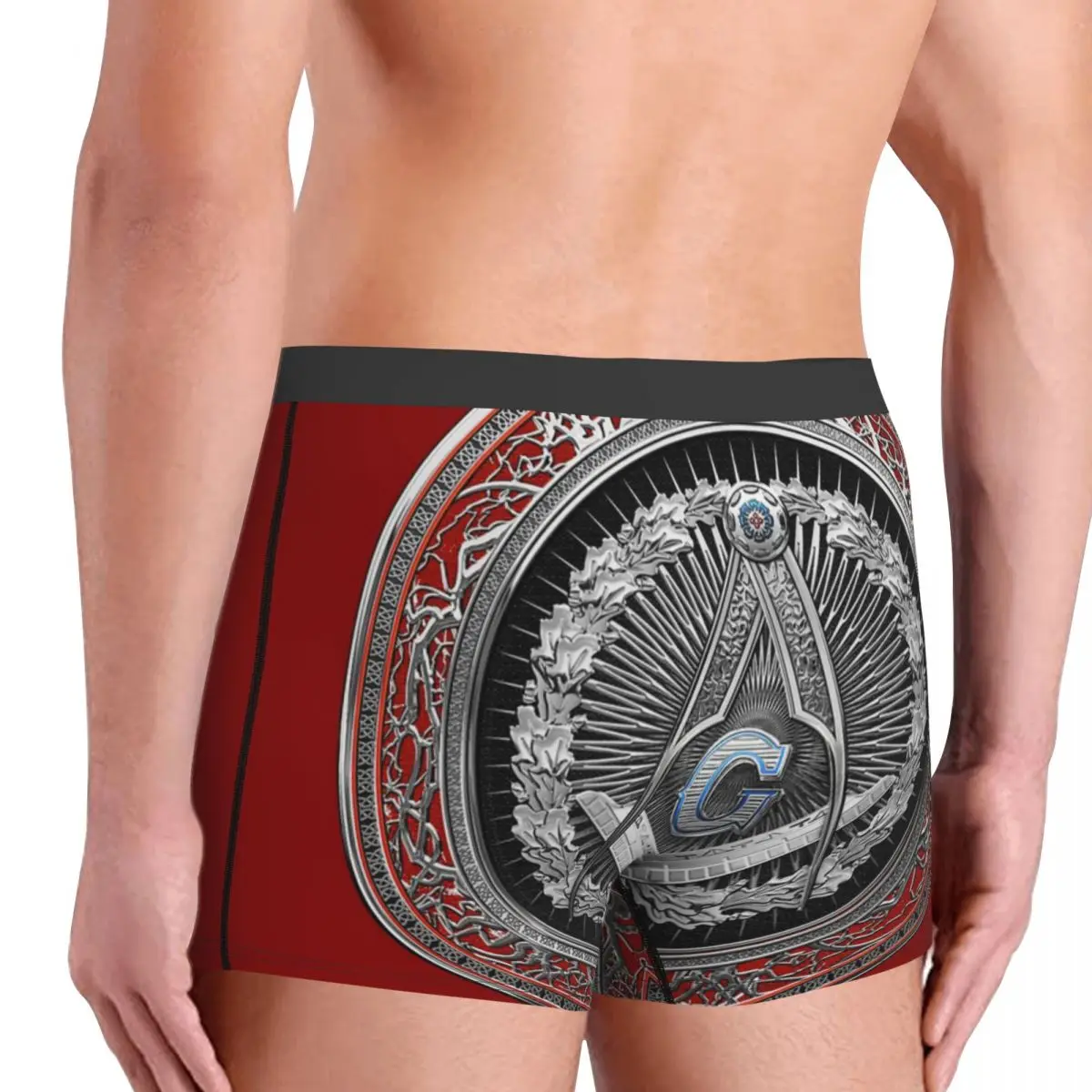 Мужское нижнее белье с квадратным каблуком в 3 градусах Mason Silver Masonic Freemason короткие