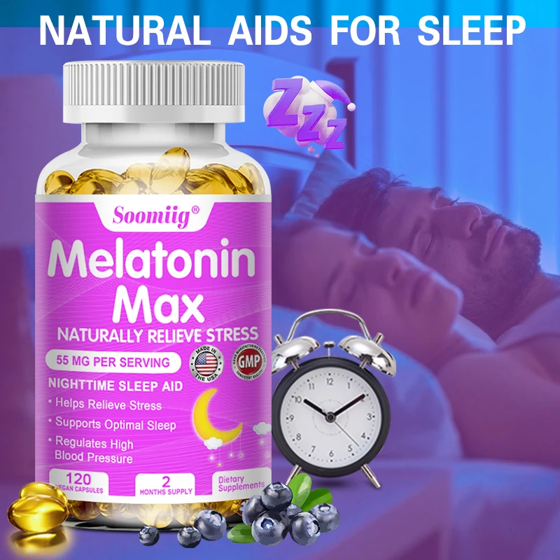 

Melatonin a natural nighttime sleep aid -falls asleep faster, sleeps longer, and adjusts your schedule to help adjust to jet lag