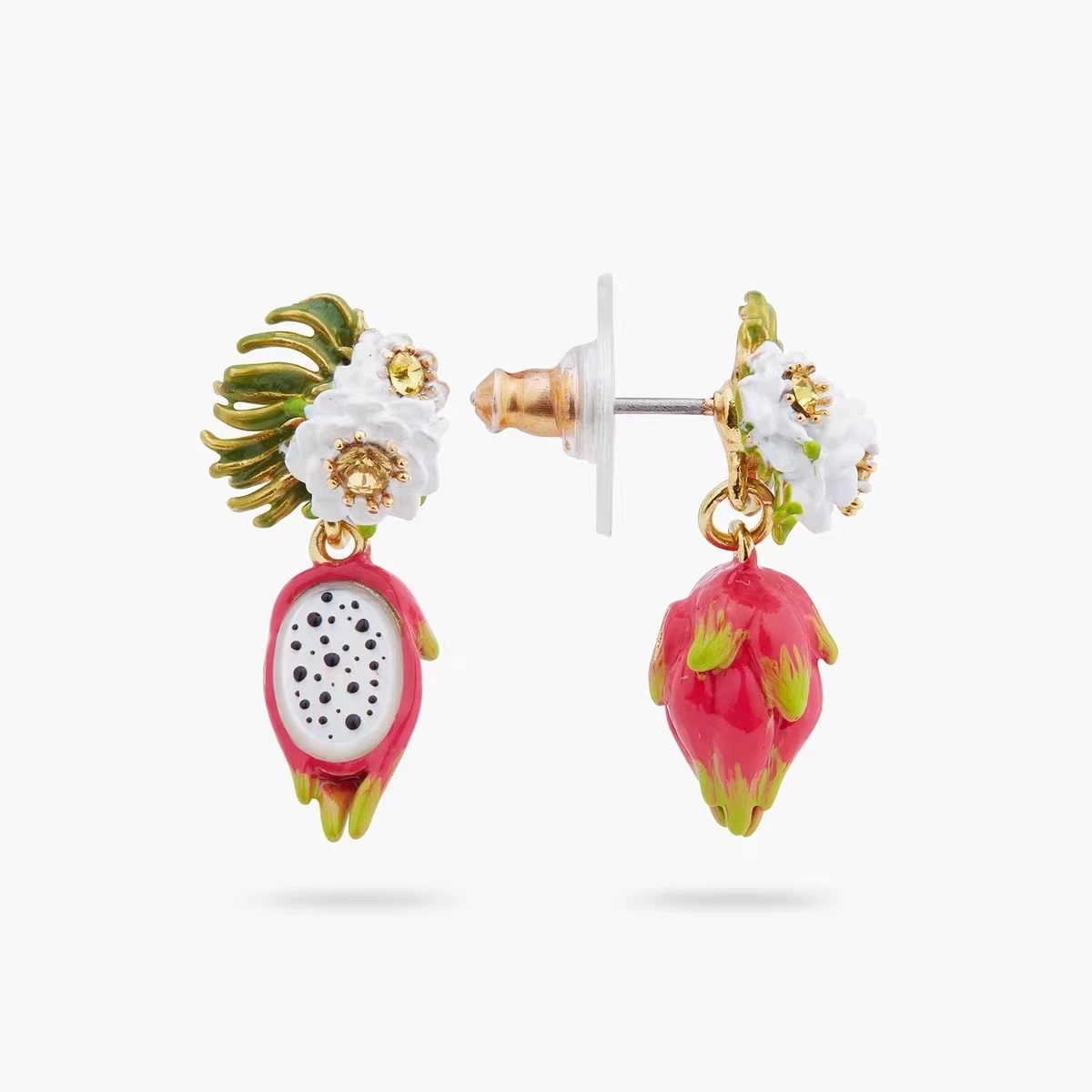 

Little 3D Pitaya Earrings Fruit Series Jewelry For Women with Enamel Ear Stud