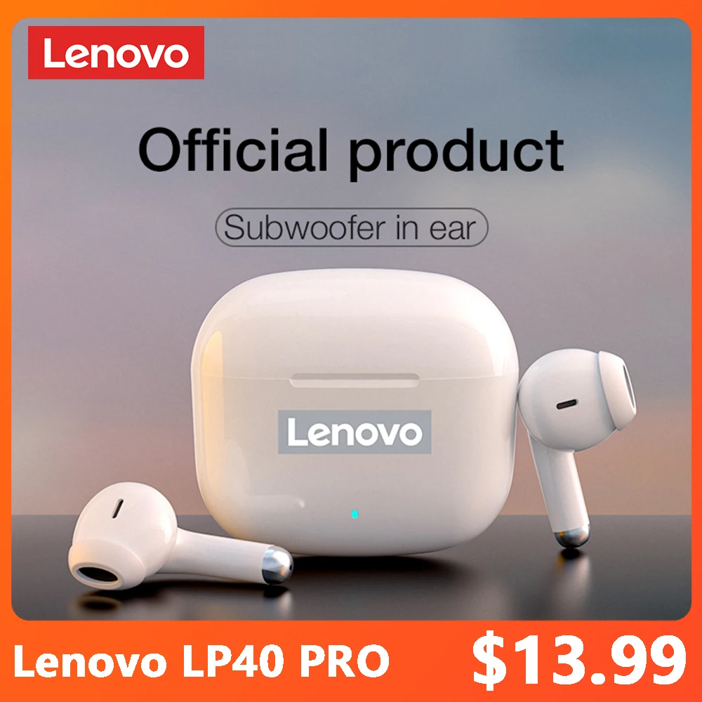 

Original Lenovo LP40 Pro Earphones Wireless Bluetooth 5.1 Sport Earbuds Touch Control Headphones Long Standby 230mAH 2022 New