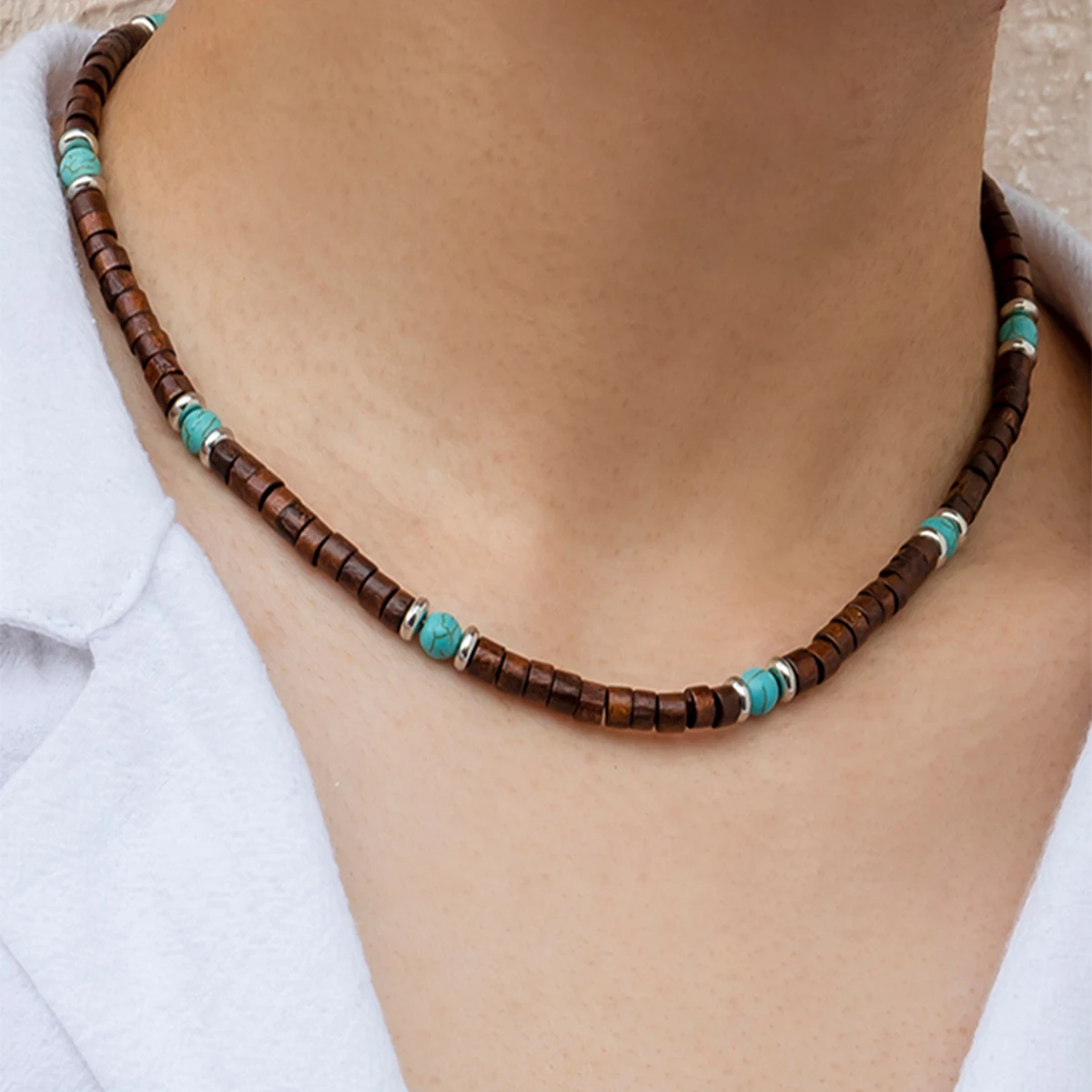 

Polymer Clay White/Black Short Choker Necklace For Men/Women Punk 2023 Necklace Fashion Jewelry For Neck Collar Trendy Girl Gift