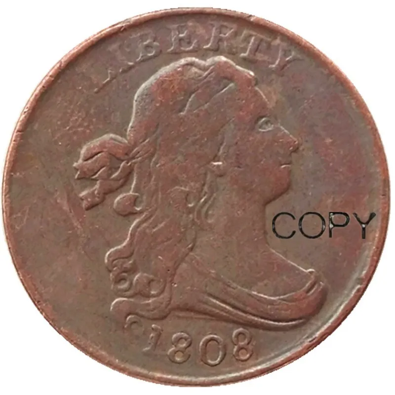 США 1808 драпированный бюст пол-цента медные копии монет