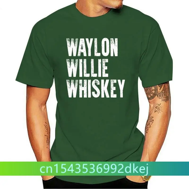 

Waylon Jennings Willie Nelson Tennessee whiskey cowboy outlaw biker tee t shirt