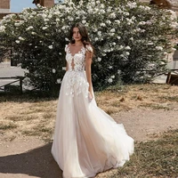 vintage wedding dress sequined tulle sleeveless o neck exquisite appliques princess prom gown vestido de novia for women