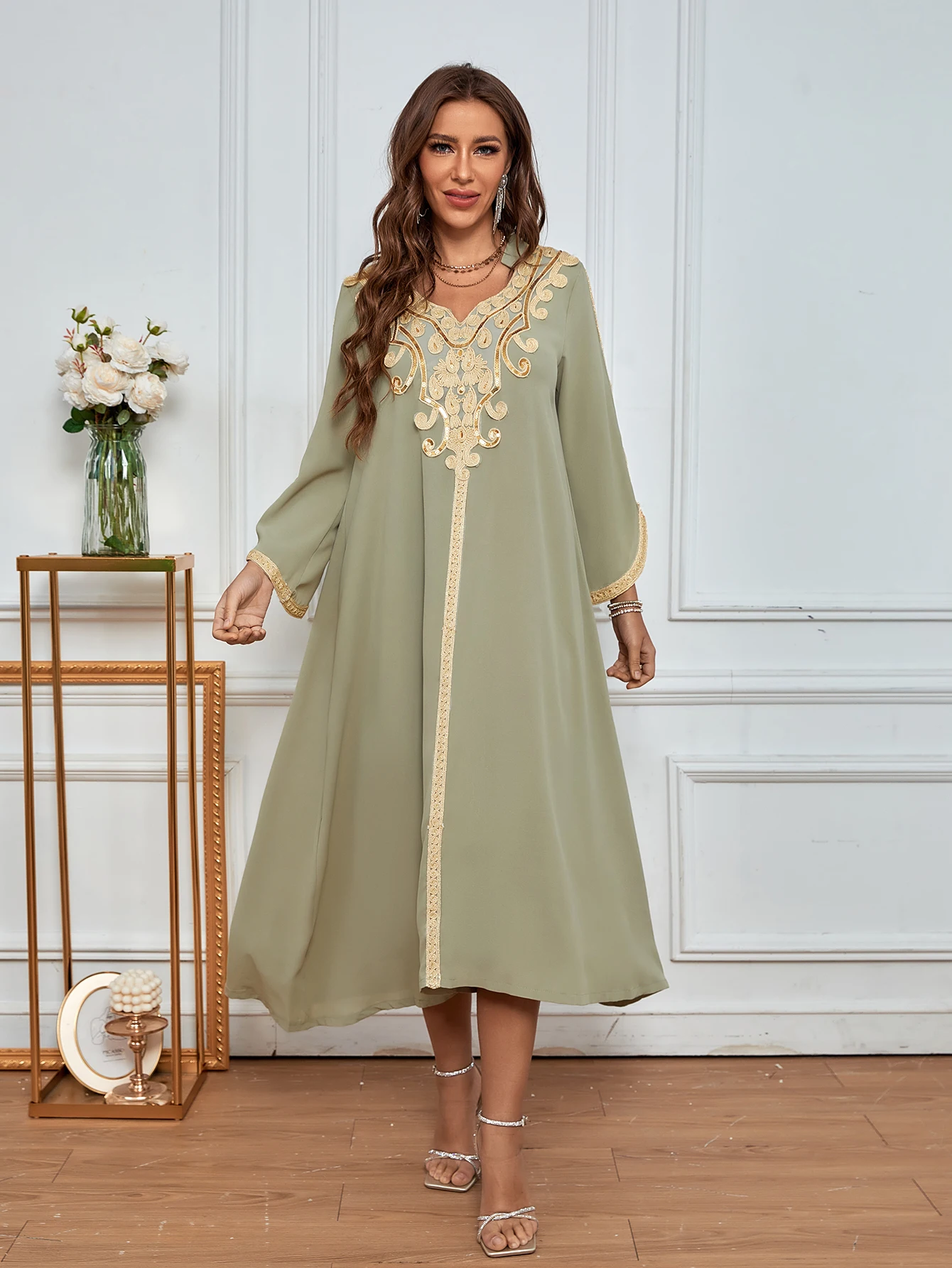 Новинка 2022 весенне-летнее искусственное платье Jalabiya Дубай женское Abaya Рамадан Eid