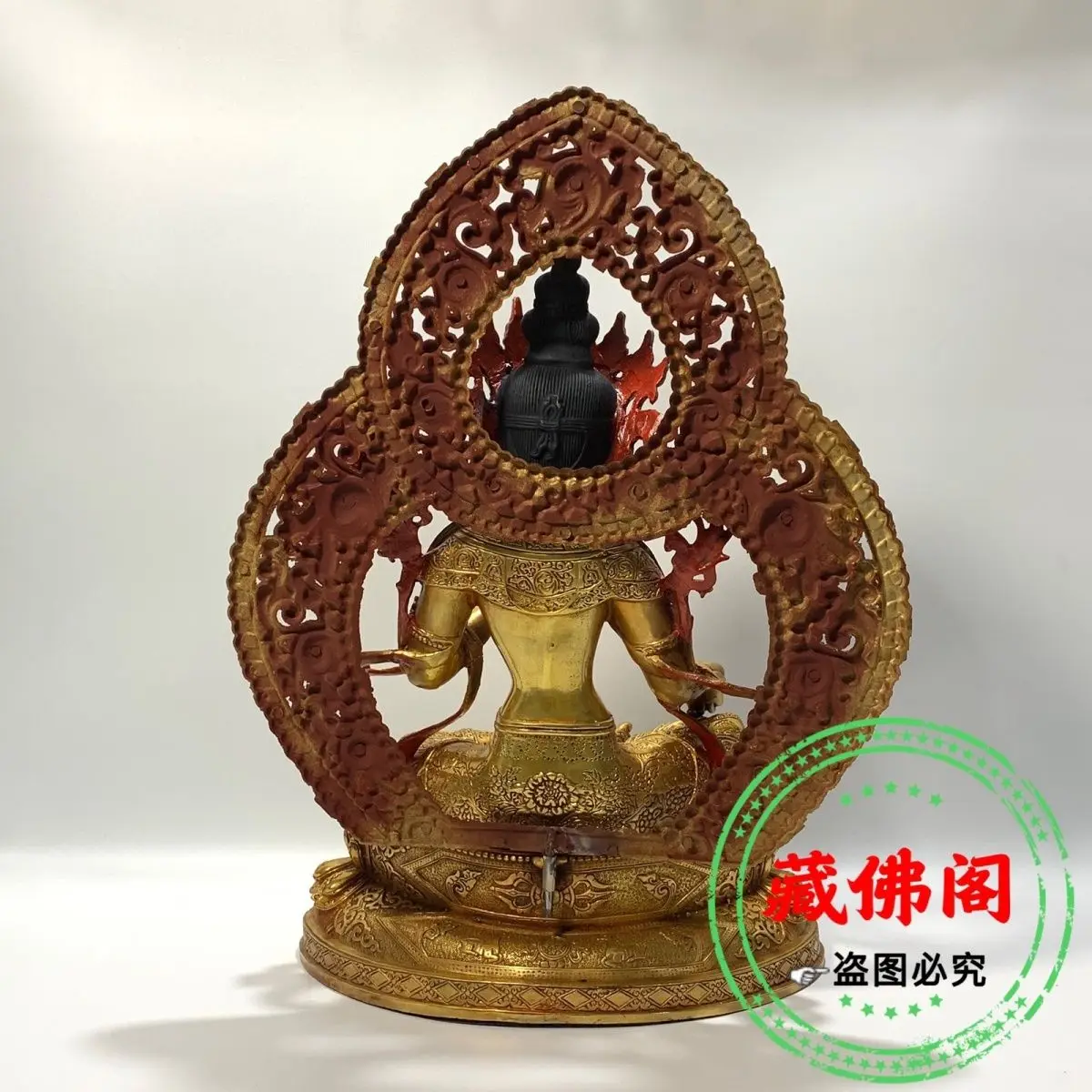 50 см Зеленая Тара ручная тибетская позолоченная Бронзовая статуя один фут пять