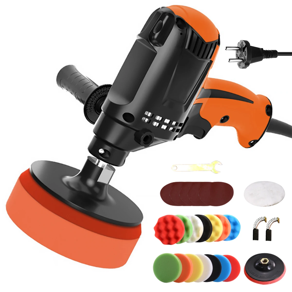 

Car Polisher 27Pcs Electric Buffer Polisher Kit 980W Random Orbital Car Polisher with Wool Pads Sand Paper Car Polishing Machine