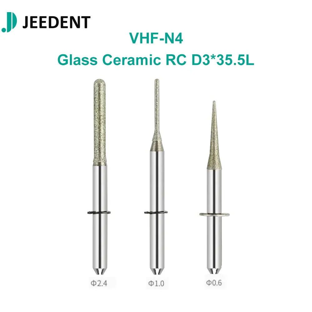 Фото Фрезы JEEDENT VHF-N4 CAD/CAM для стеклокерамики, Emax, дисиликата лития, с алмазным покрытием, для зуботехнических лабораторий №1