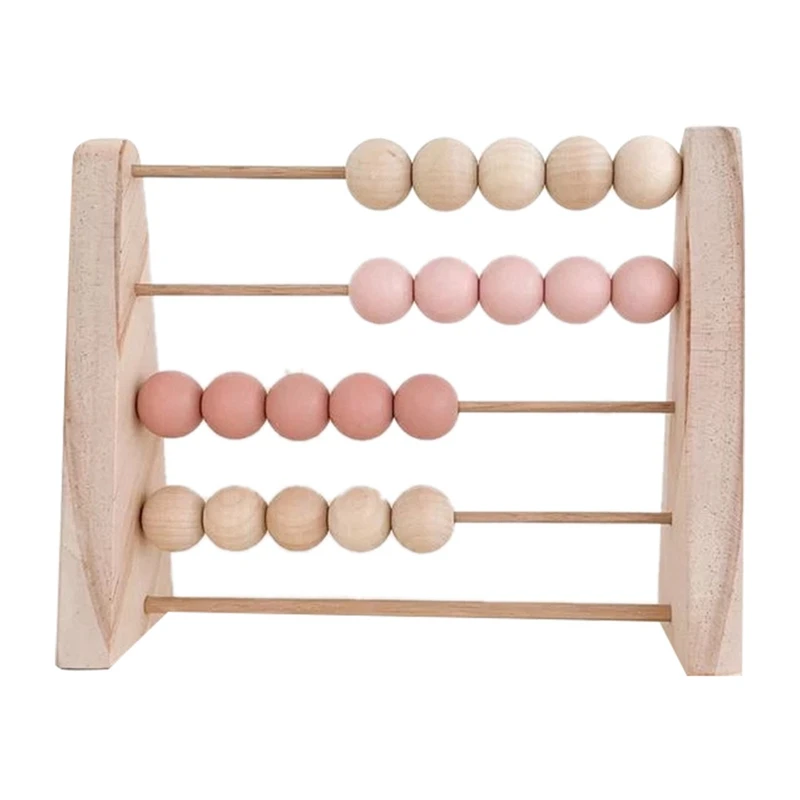 

Natural Wooden Abacus with Beads Kids Room Desktop Decor Baby Early Learning Educational Toys Girl Boy Room Craft