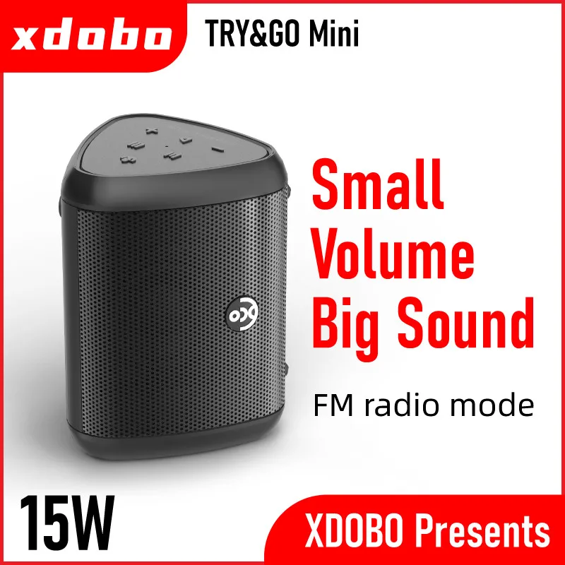 

Мини-динамик XDOBO's BMTL Try & Go, 15 Вт, портативный Bluetooth-динамик, FM-радио, уличный портативный мини-динамик, водонепроницаемый, универсальный
