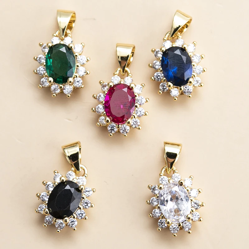 

5 шт./партия, медные Подвески с кристаллами