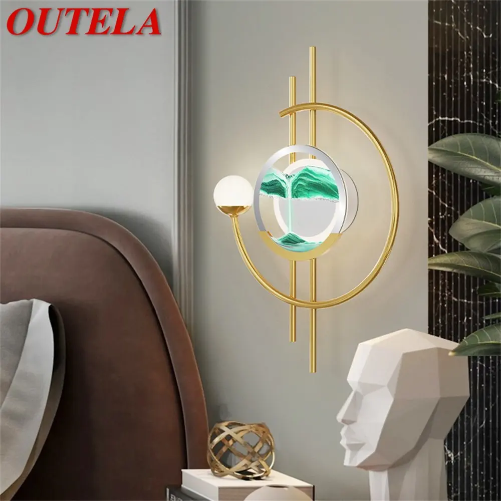 

OUTELA Hourglass Wall Lamp LED 3 Colors Creative Design Aluminium Indoor Sconce Light for Home Living Bedroom