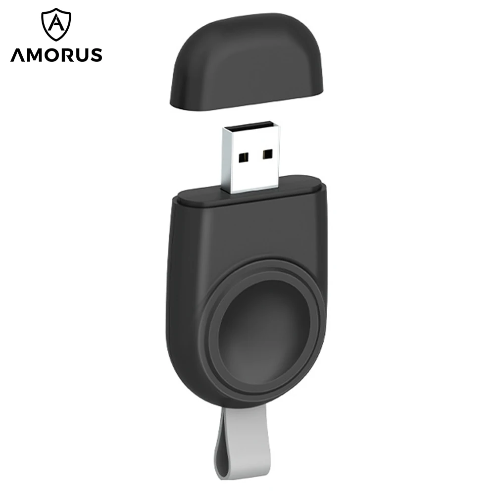 Док-станция для зарядного устройства AMORUS Wilress Apple Watch портативное беспроводное