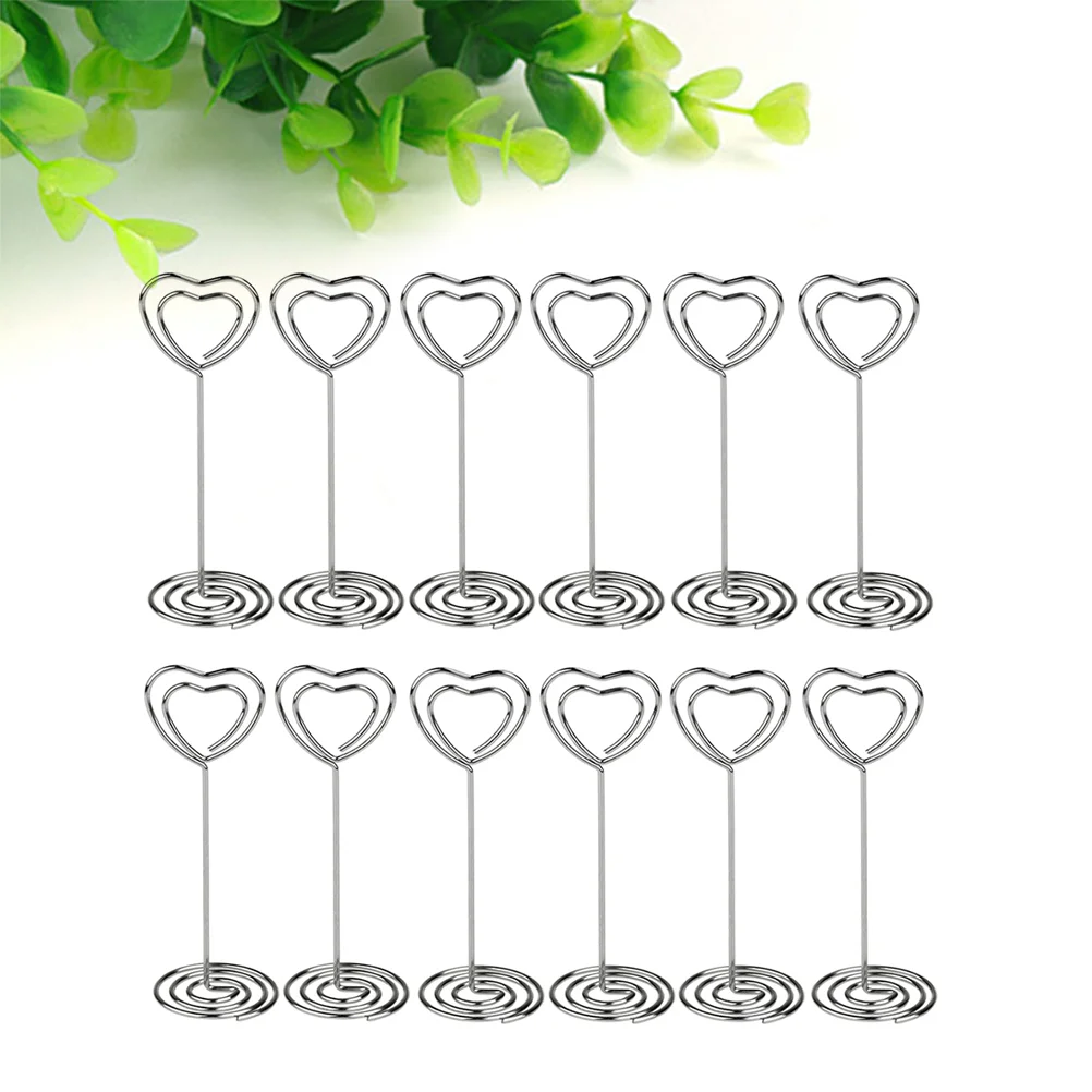 

12pcs Heart Shape Practical Photo Holder Note Memo Clip Wedding Place Cards for Wedding, Anniversary Party