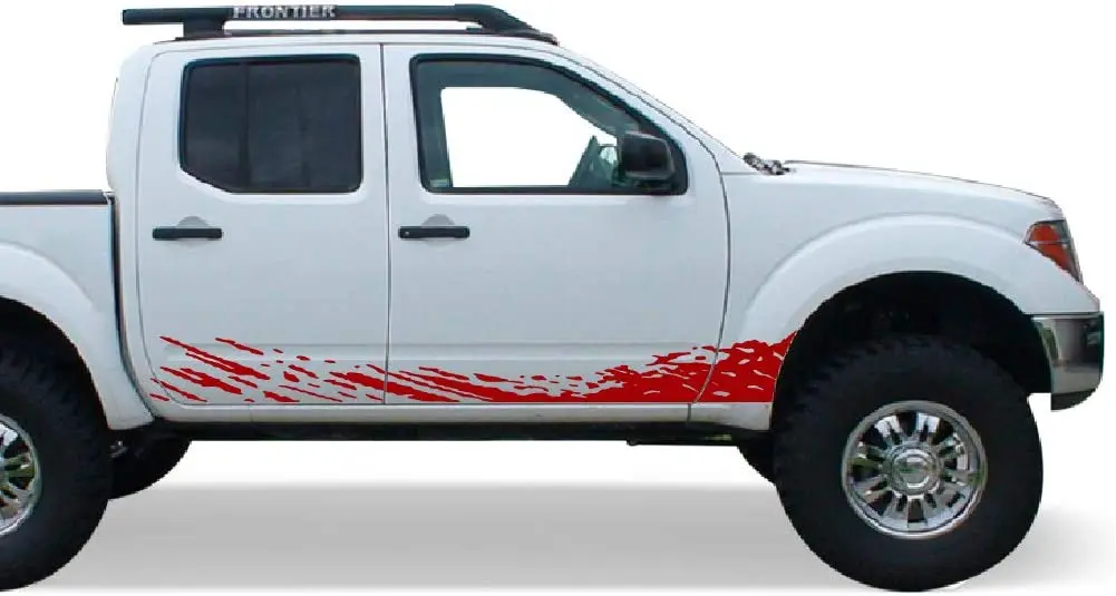 

Bubbles Designs Decal Sticker Vinyl Mud Splash Compatible with Nissan Frontier Navara 2004-2015 (RED)