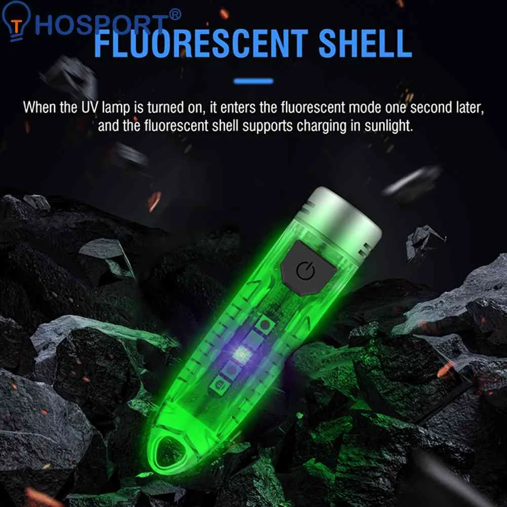 

Portable Mini LED Torch High Brightness Keychain Flashlight USB Rechargeable for Outdoor Adventure Camping Banknote Verification