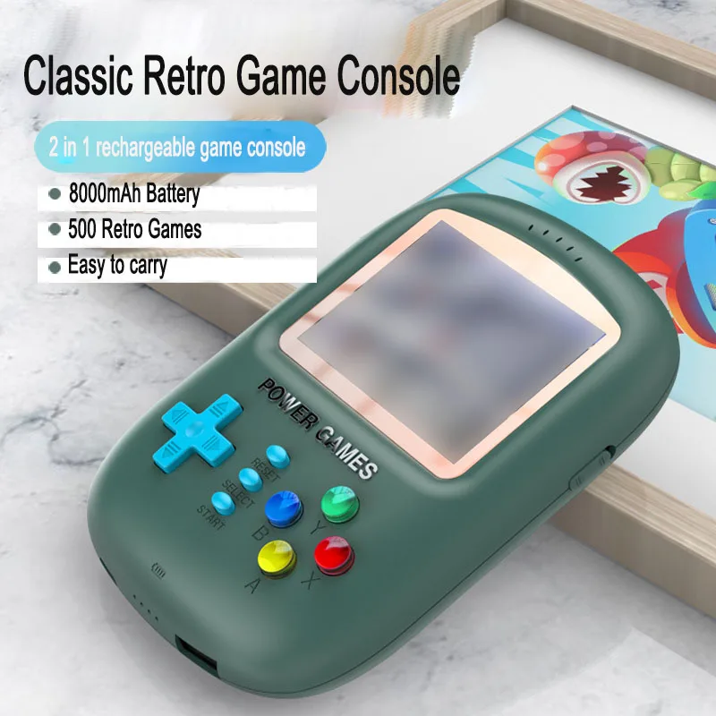 

Портативная игровая консоль 500 в 1, мини игровая консоль, портативная Ретро консоль для видеоигр для мальчиков с внешним аккумулятором больш...