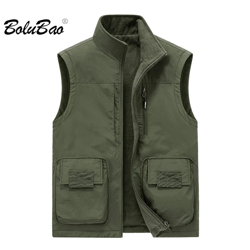 

Мужской повседневный жилет BOLUBAO, хлопковая рыболовная куртка с несколькими карманами, дизайнерский жилет высокого качества, 2023