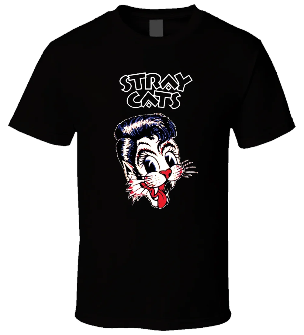 

Stray Cats 1 Black T Shirt Cartoon T Shirt Men Unisex New Fashion Tshirt Top Ajax 2018 Funny T Shirts 100% Cotton