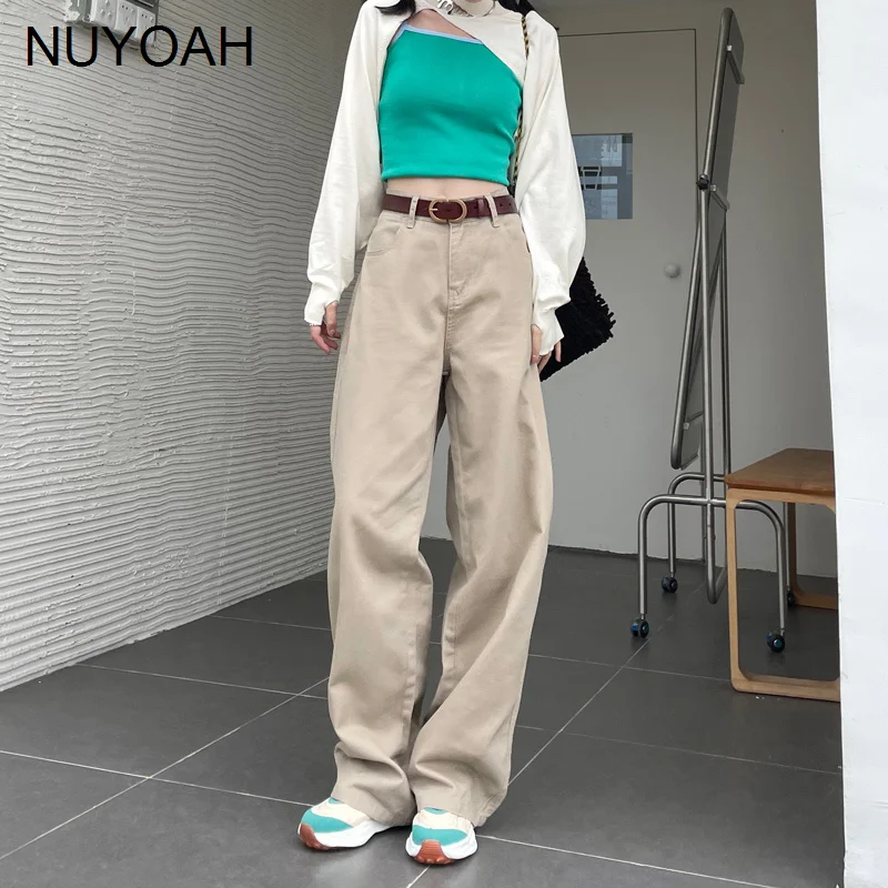 

Весна-осень, оригинальные женские студенческие свободные брюки цвета хаки с высокой талией, повседневные брюки для швабры
